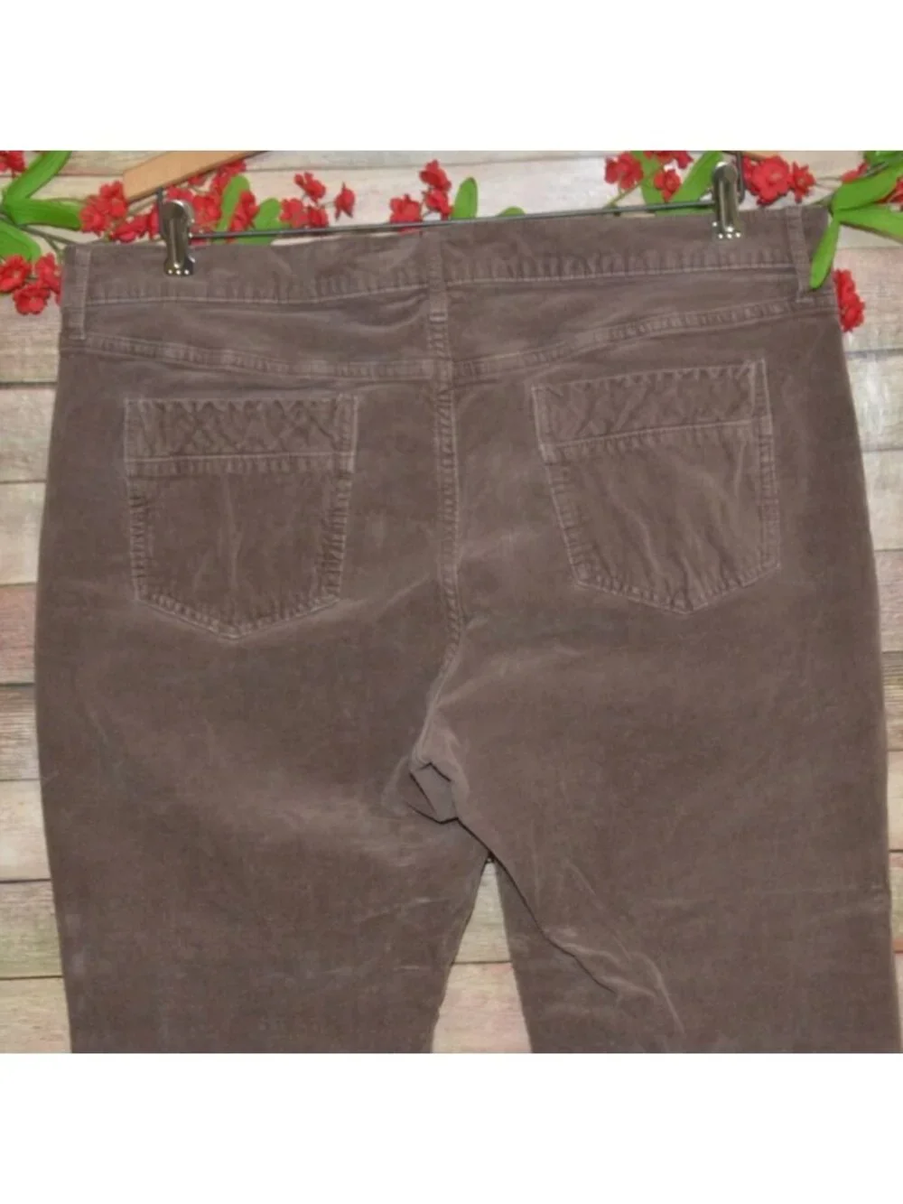 Old Navy Corduroy Pants Womens 16 Brown Bootcut Stretch Y2K 5 Pocket Fall